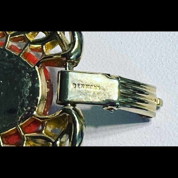 Emmons Jewelry Vintage Signed Emmons Art Glass Costume Bracelet